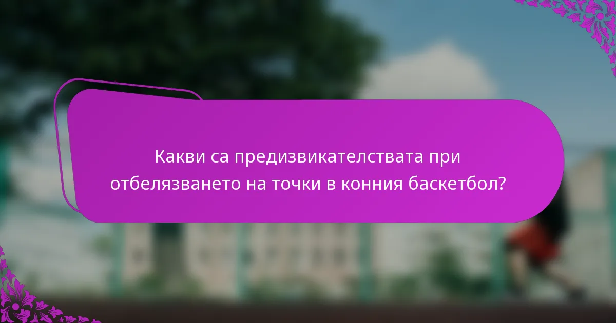 Какви са предизвикателствата при отбелязването на точки в конния баскетбол?