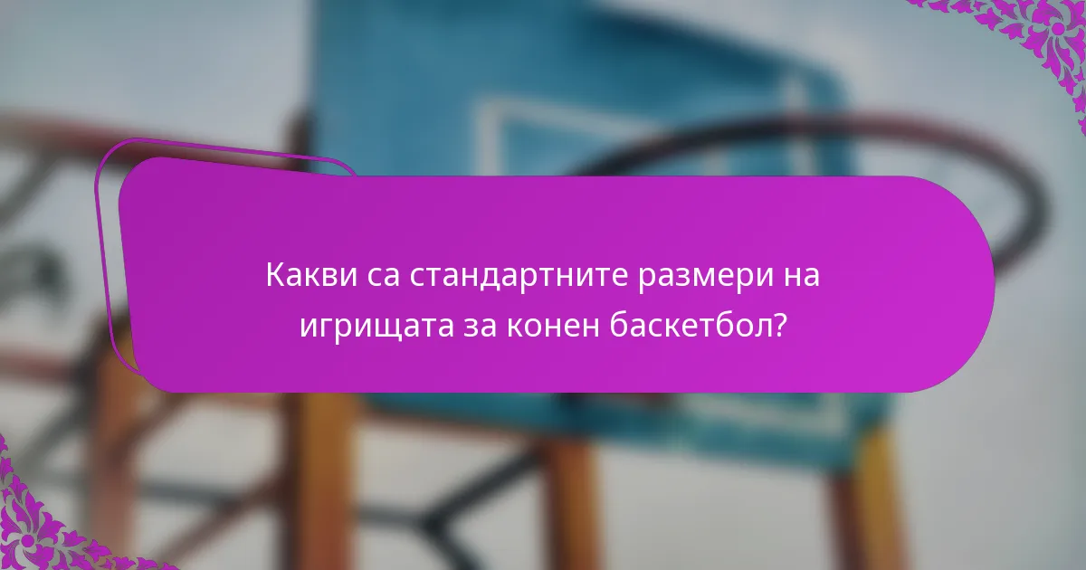 Какви са стандартните размери на игрищата за конен баскетбол?
