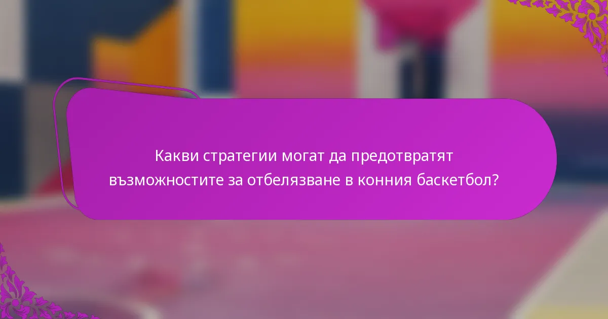 Какви стратегии могат да предотвратят възможностите за отбелязване в конния баскетбол?