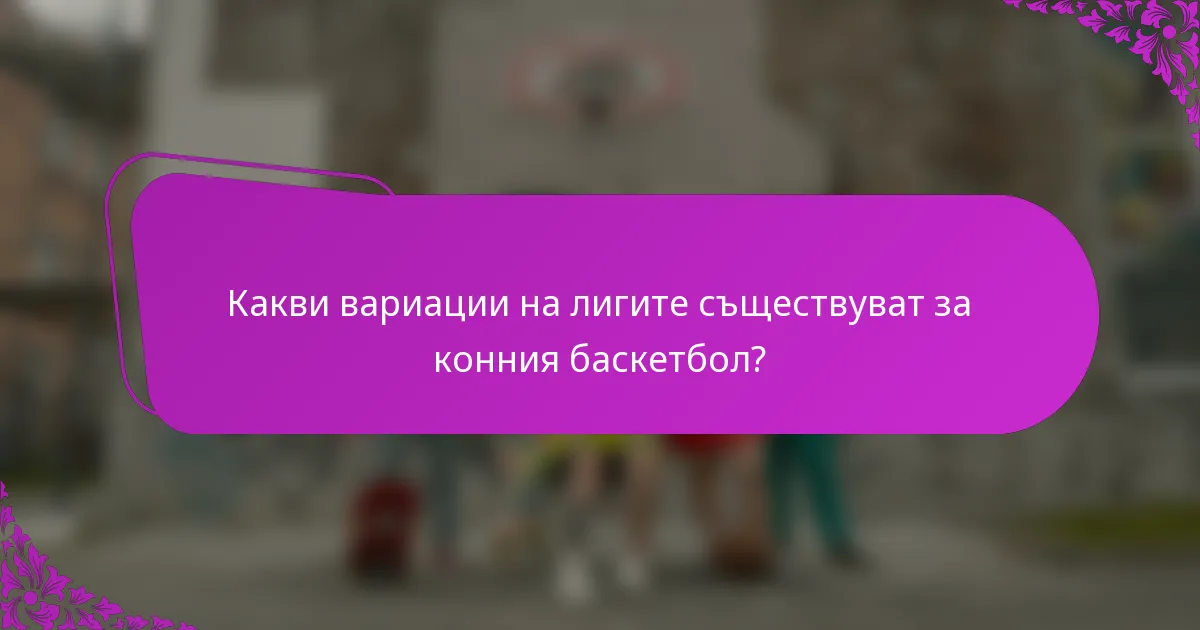 Какви вариации на лигите съществуват за конния баскетбол?